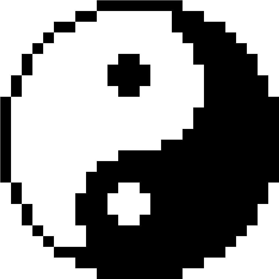 Yin Yang - 8 Bit Yin Yang (1110x1184), Png Download