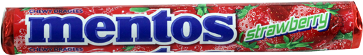 Mentos Strawberry Roll - Mentos Chewy Mints, Strawberry - 1.32 Oz Roll (550x684), Png Download