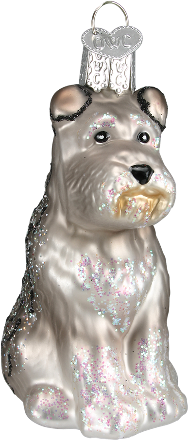 Gray Schnauzer Glass Ornament - Old World Christmas Glass Blown Grey Schnauzer Ornament (1000x1000), Png Download