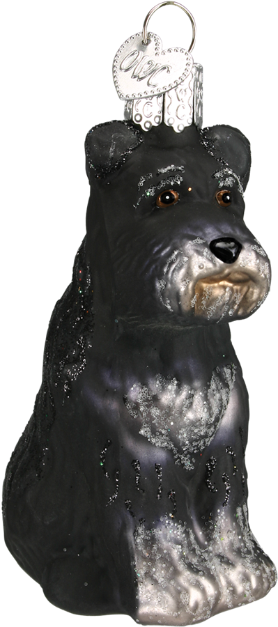 Black Schnauzer Glass Ornament - Old World Christmas Glass Blown Black Schnauzer Ornament (1000x1000), Png Download