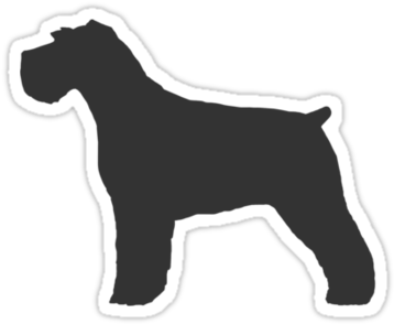 Schnauzer Silhouette Waterproof Die-cut Sticker - T-shirt (375x360), Png Download