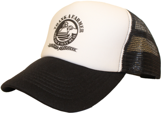 Black & White - Thank A Farmer Hats (600x488), Png Download