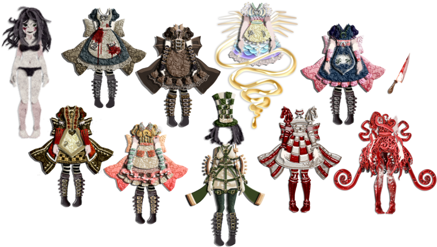 Alice Madness Returns Dress Doll Cut Out Hurumotozilyunn - Alice Madness Returns Doll (900x501), Png Download