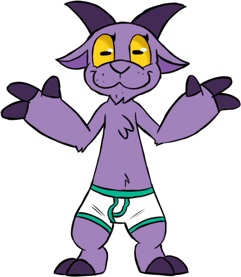 Goat Clipart Purple - Purple Goat (838x954), Png Download