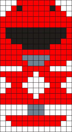 Red Ranger Perler Bead Pattern / Bead Sprite - Bead (274x505), Png Download