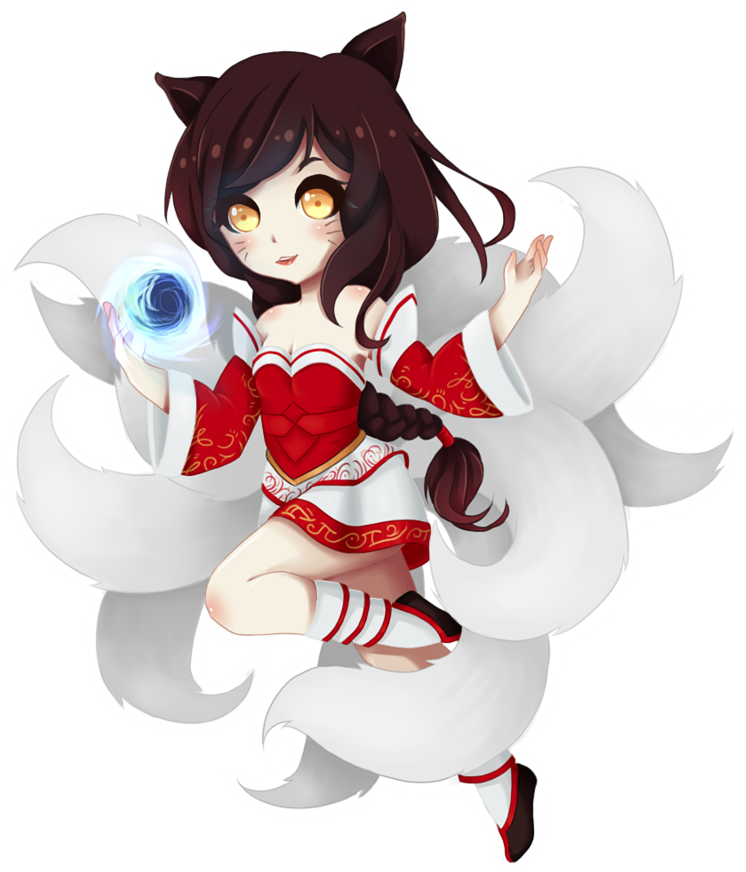 Ahri Chibi By Asuriya - Cartoon (800x933), Png Download