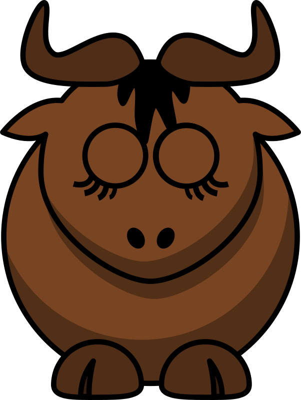Goat Clipart Sleeping - Cartoon Gnu (602x800), Png Download