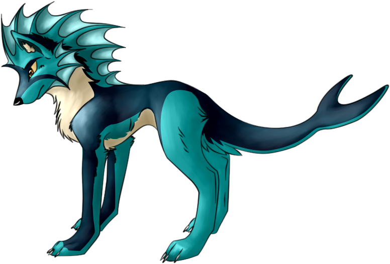 Water Wolf By Naaly On Deviantart - Easy Water Wolf Drawings (827x568), Png Download