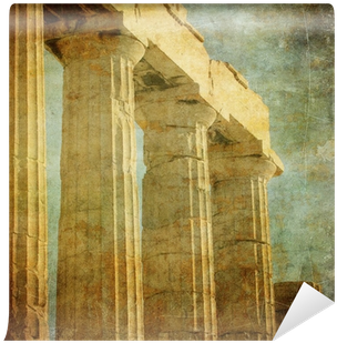 Vintage Image Of Greek Columns, Acropolis, Athens, - Acropolis Of Athens (400x400), Png Download