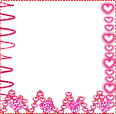 Glowing Heart Frames Png - Heart Frame (400x396), Png Download