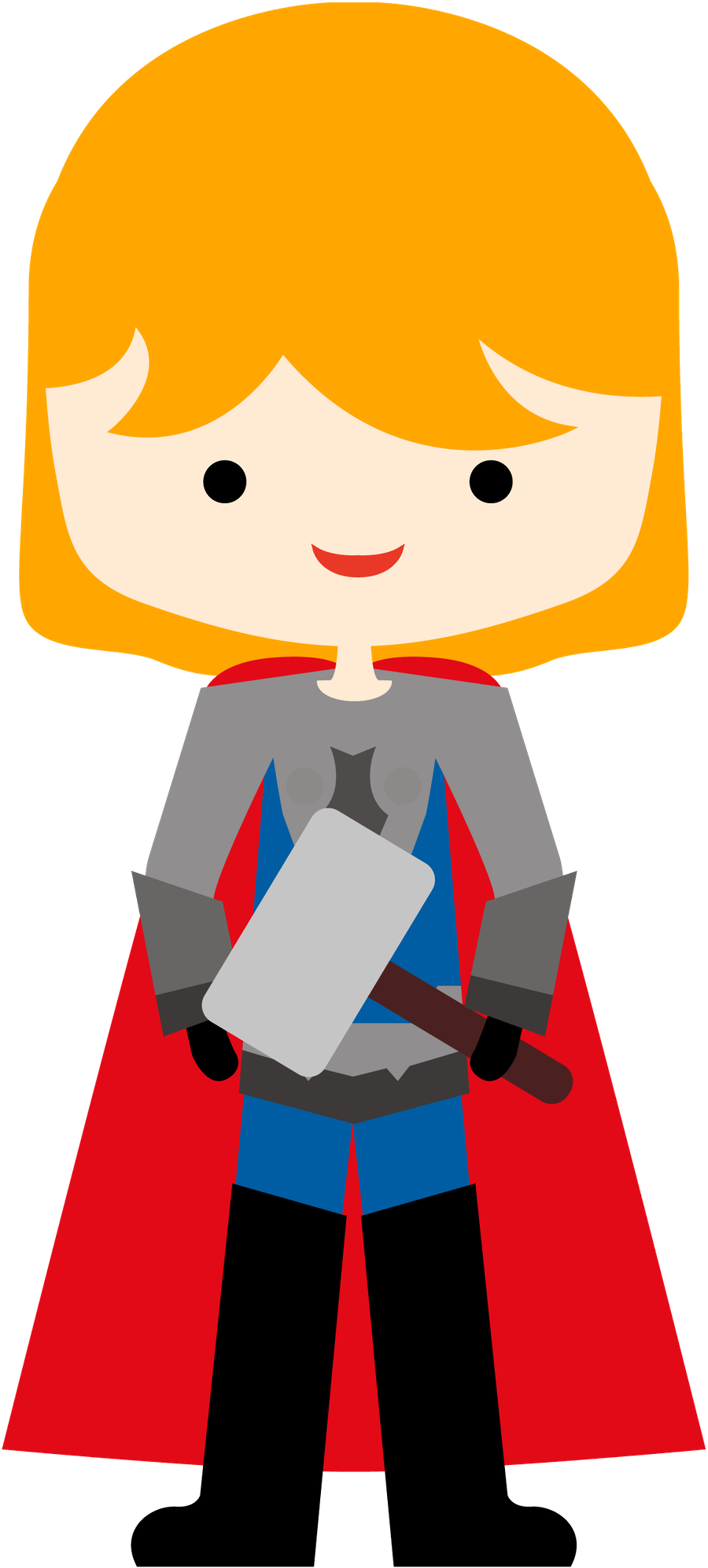 Cartoon Clipart Thor Hulk Captain America Minus Thor - Minus Super Herois (900x1994), Png Download