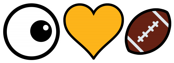 Wp I Love Football Yellow Emoji - Heart (600x304), Png Download