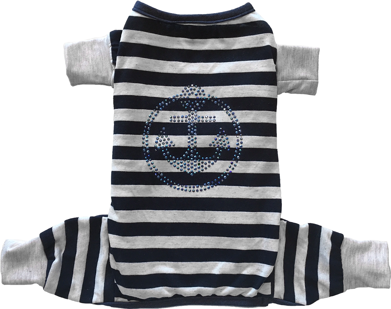 Navy And Light Grey Striped Pajama W/ Anchor Stone - Pajamas (1286x1016), Png Download