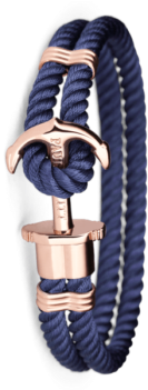 Paul Hewitt Anchor Bracelet Ip Rose Gold Nylon Navy - Paul Hewitt Silver Plated Size M Phrep Bracelet Ph-ph-n-s-n-m (350x350), Png Download