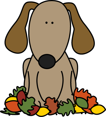 Scarecrow Clipart Autumn Animal - Dog Leaves Clipart (408x449), Png Download