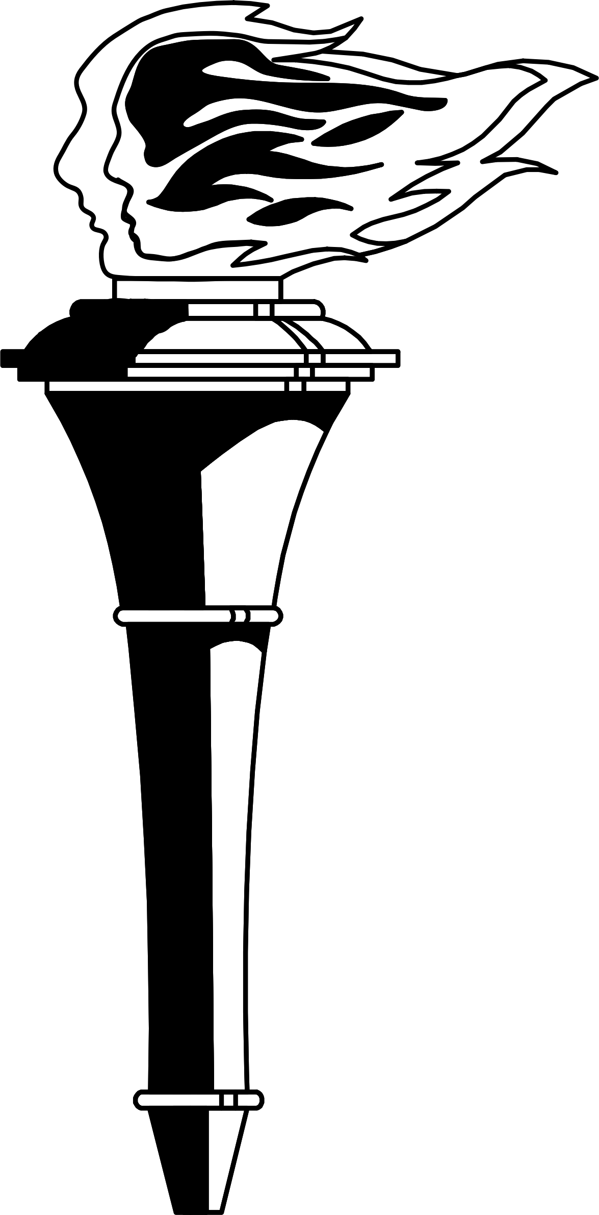 19 Torch Clipart Black And White Download Huge - Clip Art Black And White Torch (1175x2381), Png Download
