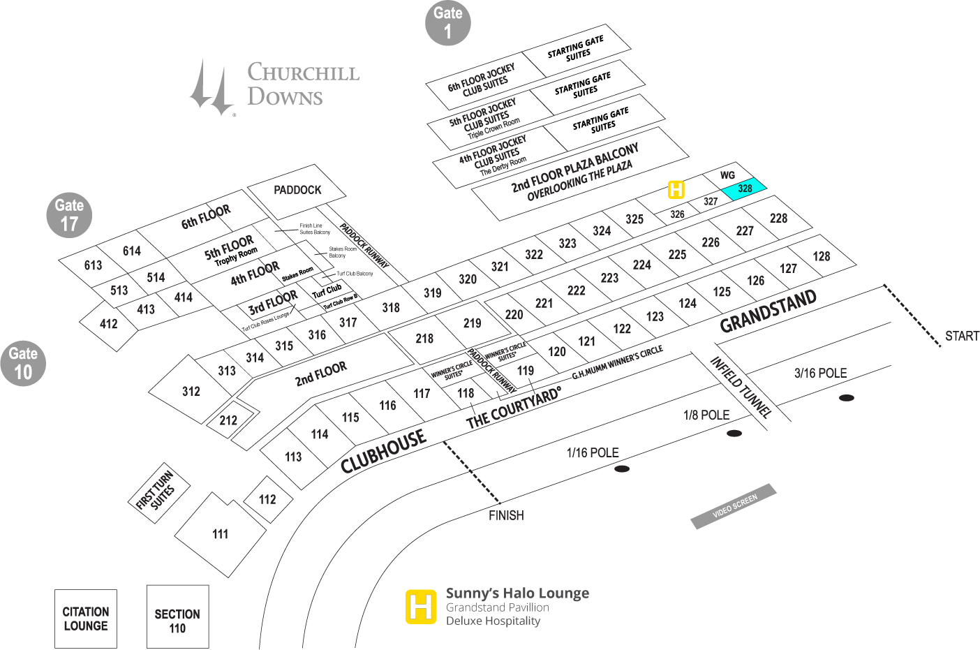 View Seating - Stakes Room Veranda Churchill Downs (1404x931), Png Download