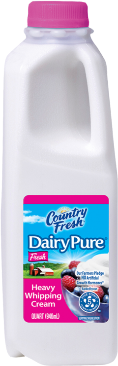 Country Fresh Dairypure Fresh Heavy Whipping Cream - Dairy Pure Heavy Whipping Cream (547x900), Png Download