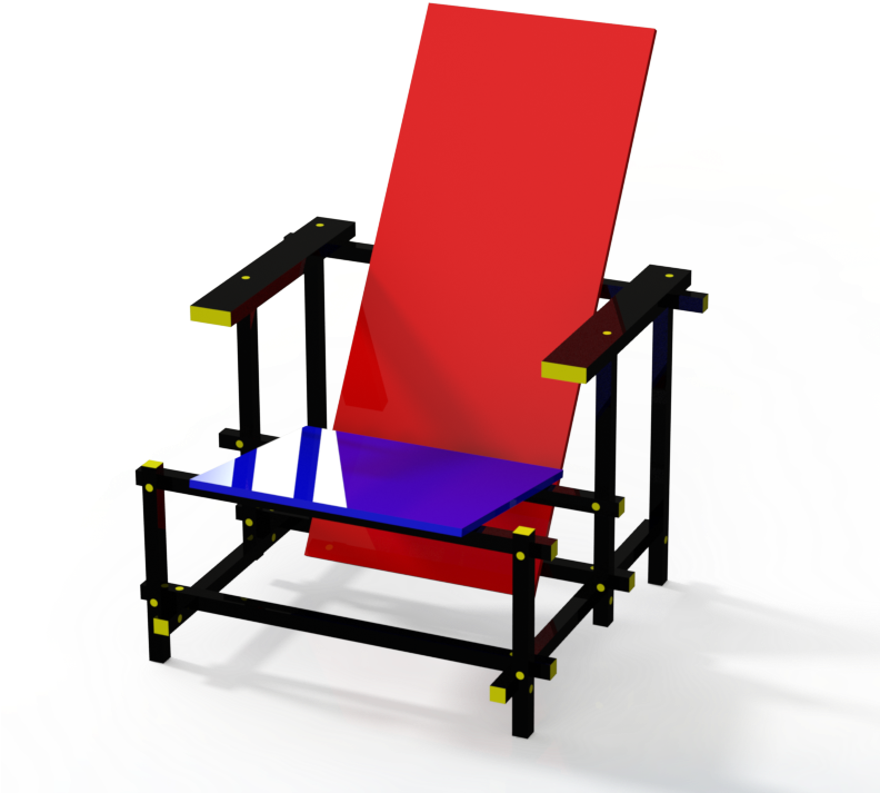 Rietveld Chair (791x800), Png Download