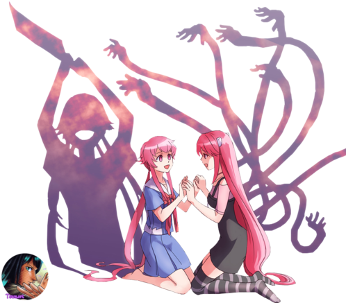 Anime Girl, Elfen Lied, And Kawaii Image - Elfen Lied Vs Mirai Nikki (500x450), Png Download