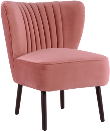 Pink Velvet Chair Armchair Home Interiors Paddington - Pink Slipper Chair (500x500), Png Download
