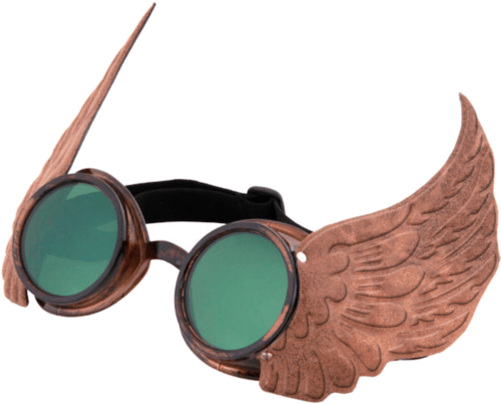 Gold Steampunk Goggles - Steampunk Goggles Cap Silver - Costume Accessories (500x793), Png Download