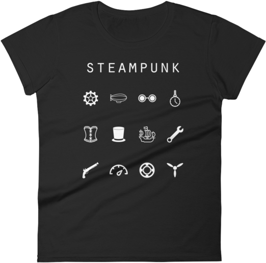 Steampunk Fitted Women's T-shirt - Hippo T Shirts (600x600), Png Download