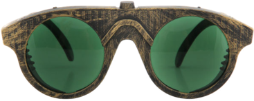 Steampunk Glasses - Steampunk Glasses (gold & Green) (366x580), Png Download