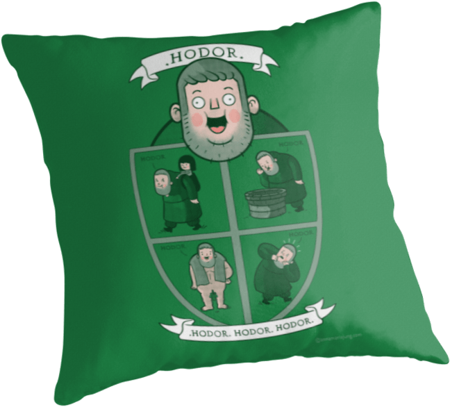 Hodor Pillow Hodor Design - Throw Pillow (875x875), Png Download
