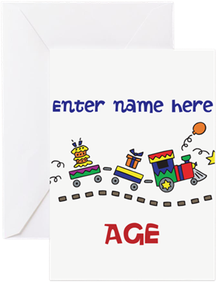 Create A Personalized Birthday Card Personalized Birthday - Personalized Birthday Train Greeting Cards (pk (460x460), Png Download