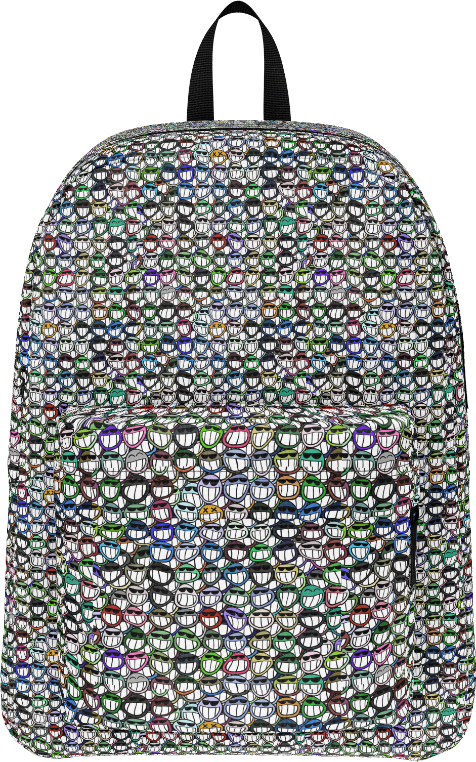 Emoji Classic Backpack - Happy Cartoon Faces Large Tote Bag, Adult Unisex, Natural, (1600x1600), Png Download