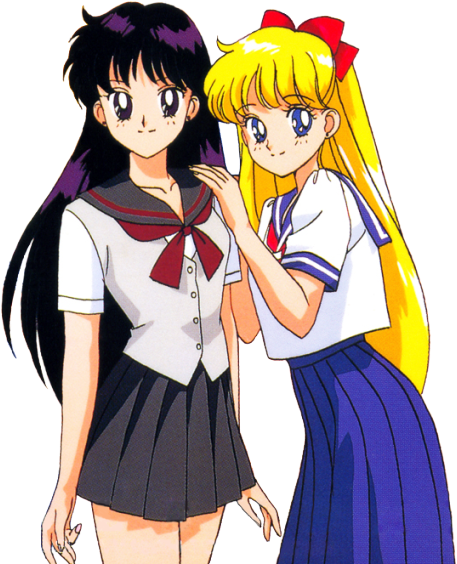Sailor Moon 90s Sailor Moon Classic Sailor Moon Sailor - Sailor Pluto And Sailor Mars (500x573), Png Download
