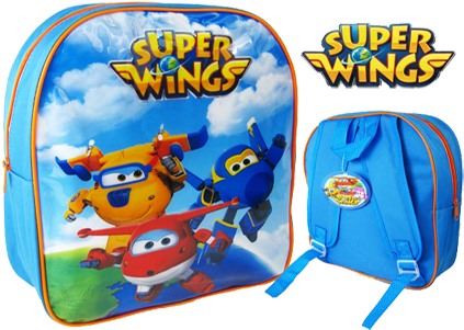 Sale "super Wings" Character Junior School Backpack - Giochi Preziosi Flugzeug Mit Licht Und Sound, Super (427x427), Png Download