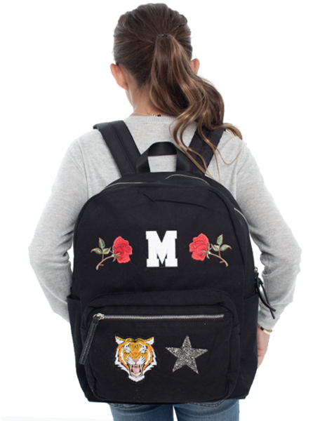 Custom Letter Patch Backpack - Me.n.u (600x600), Png Download