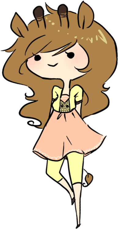 Giraffe Girl For A Contest By Nyanya-risu On Deviantart - Cartoon (900x900), Png Download
