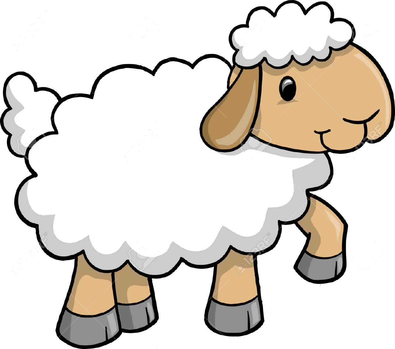 Clipart Sheep Domestic Animal - Sheep Clipart (1300x1149), Png Download