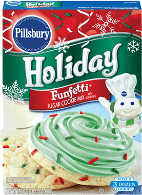 Pillsbury™ Funfetti® Holiday Sugar Cookie Mix - Holiday Funfetti Cookies (400x400), Png Download