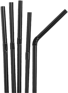 Black Bendy Straws - Straw Black (400x400), Png Download