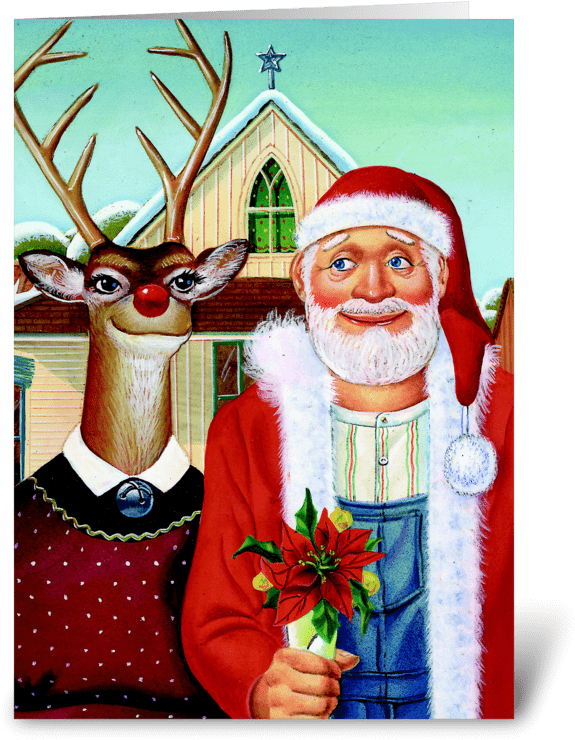 Merry Christmas, Deer Greeting Card - Christmas (700x792), Png Download