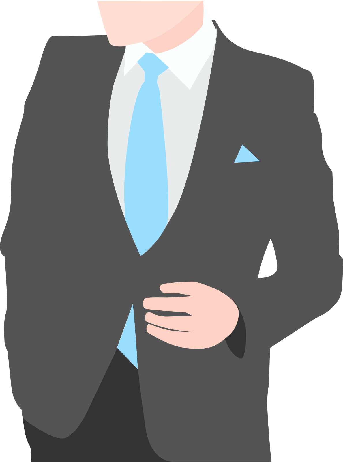 Business Attire With A Breast Pocket Handkerchief - Png Tie Business (1189x1600), Png Download