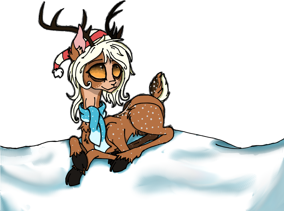 Hizumi, Art Trade, Christmas, Clothes, Deer, Digital - Cartoon (994x804), Png Download