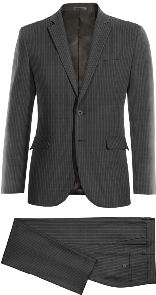 Grey Striped 100% Wool Suit - Business Blazer For Man - Brown Corduroy Blazer - Men (400x660), Png Download