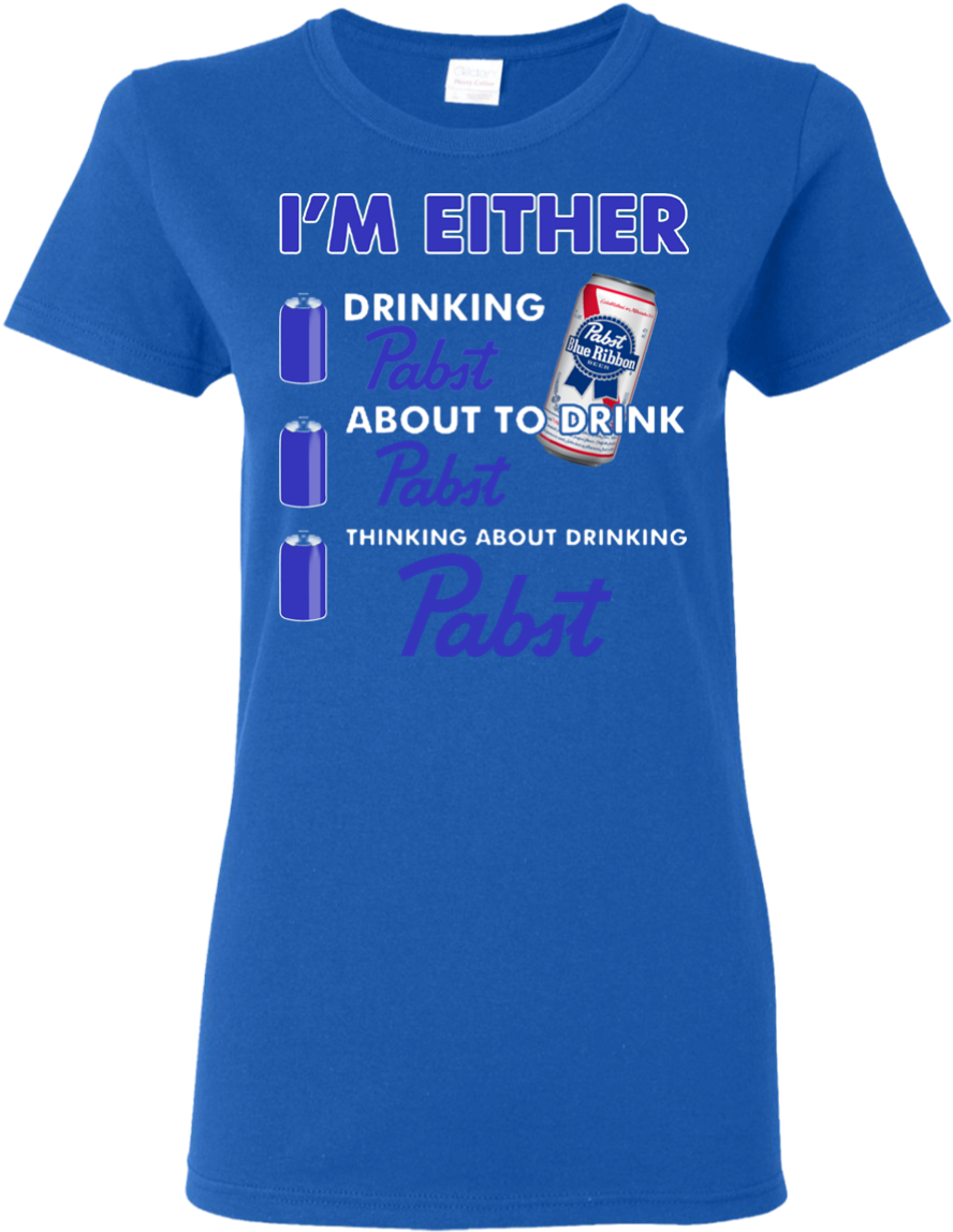 I'm Either Drinking Pabst Blue Ribbon - Womens' I Love My Crazy Husband I Heart My Crazy Husband (1155x1155), Png Download