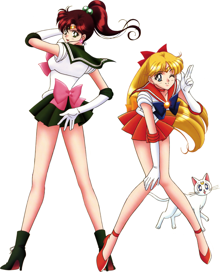 Sailor Moon Sailor Jupiter Sailor Venus Artemis Pose - Sailor Jupiter And Sailor Venus (769x948), Png Download
