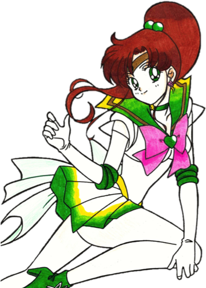 Super Crisis Sailor Jupiter - Cartoon (423x594), Png Download