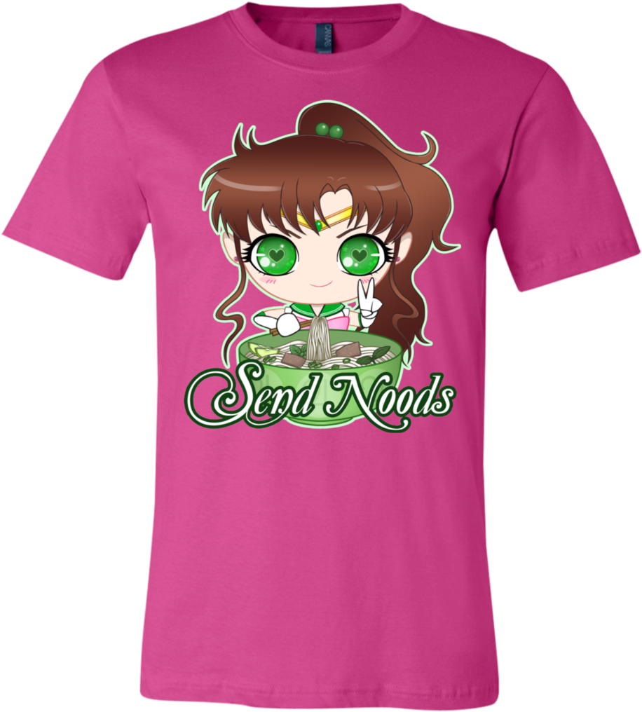 Sailor Jupiter Send Noods Bella Unisex Tee - Pink Coke T Shirt (1024x1024), Png Download