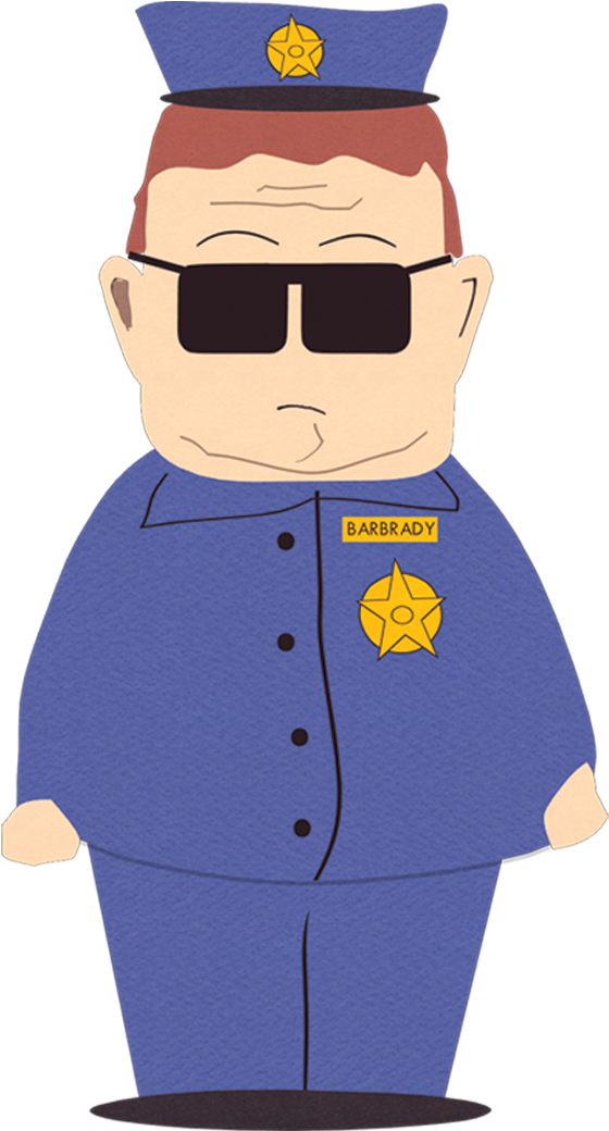 Officerbarbrady - South Park Policeman (611x1047), Png Download