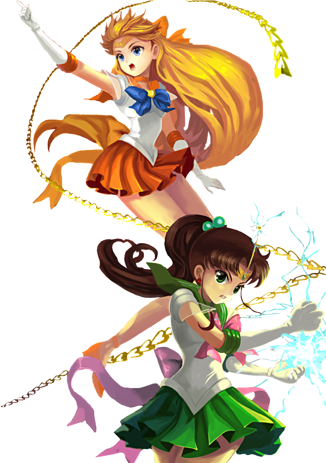 Sailor Jupiter And Venus (663x945), Png Download