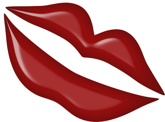 Red Kiss Lips Png Clipart - Portable Network Graphics (585x443), Png Download