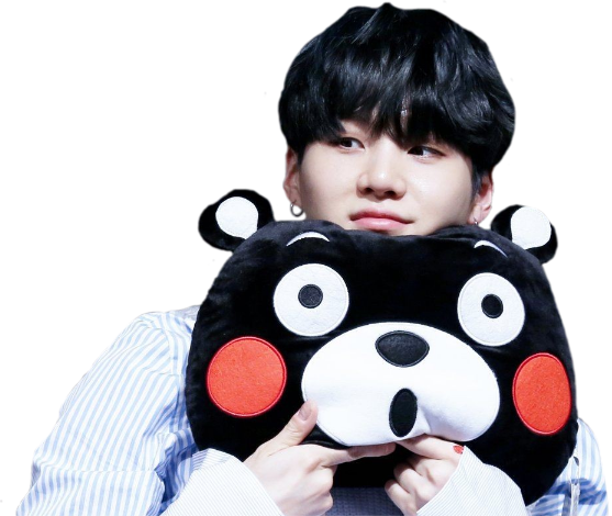 Suga Kumamon Kumamonyoongi Min Yoongi Minyoongi - Bts Suga And Kumamon (557x470), Png Download